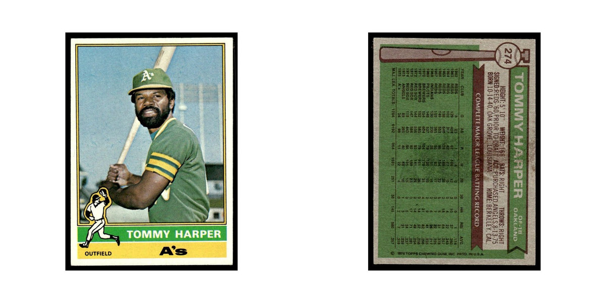 Tommy Harper 1976 Topps #274 Oakland Athletics Baseball Card EX