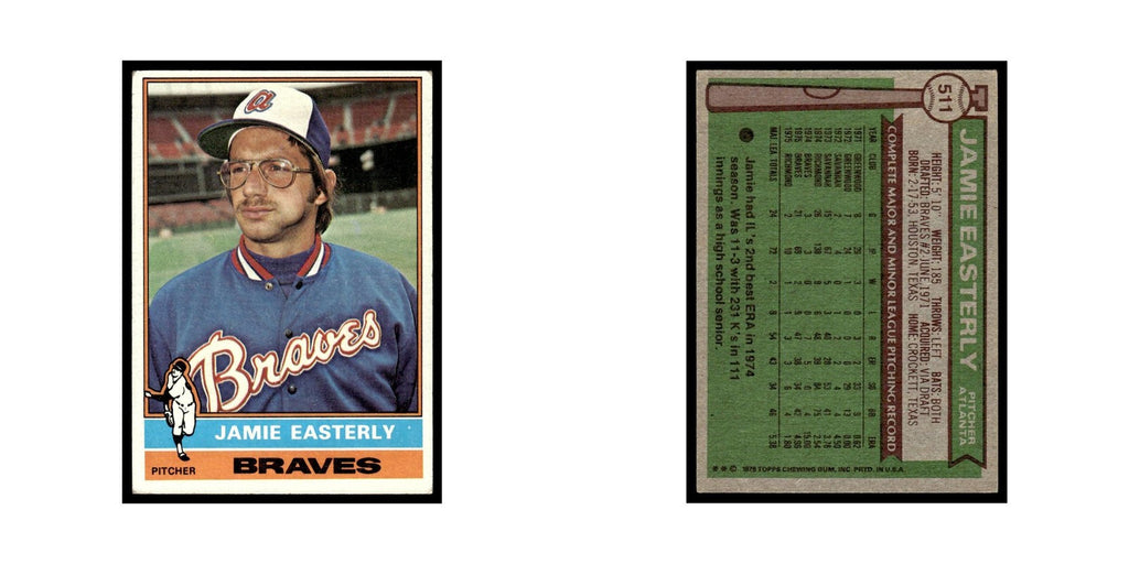 Jamie Easterly 1976 Topps #511 Atlanta Braves Baseball Card EX
