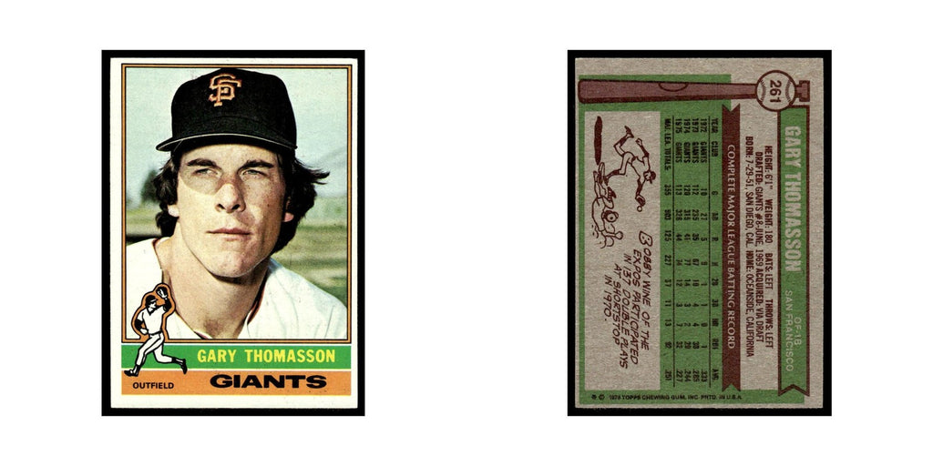 Gary Thomasson 1976 Topps #261 San Francisco Giants Baseball Card EX