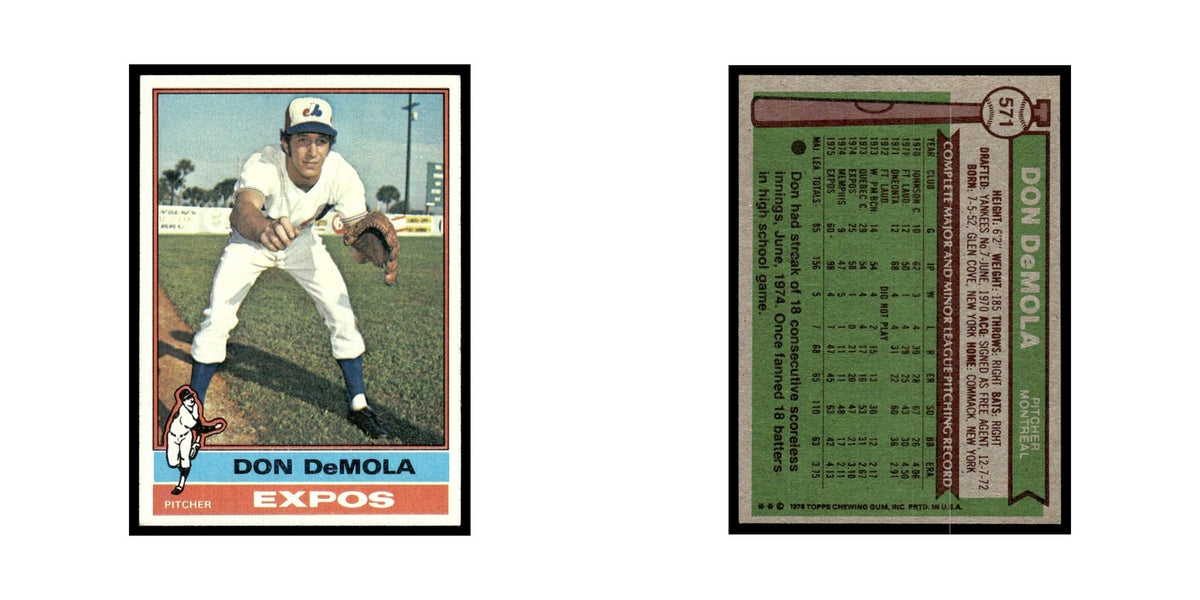 Don DeMola 1976 Topps #571 Montreal Expos Baseball Card EX