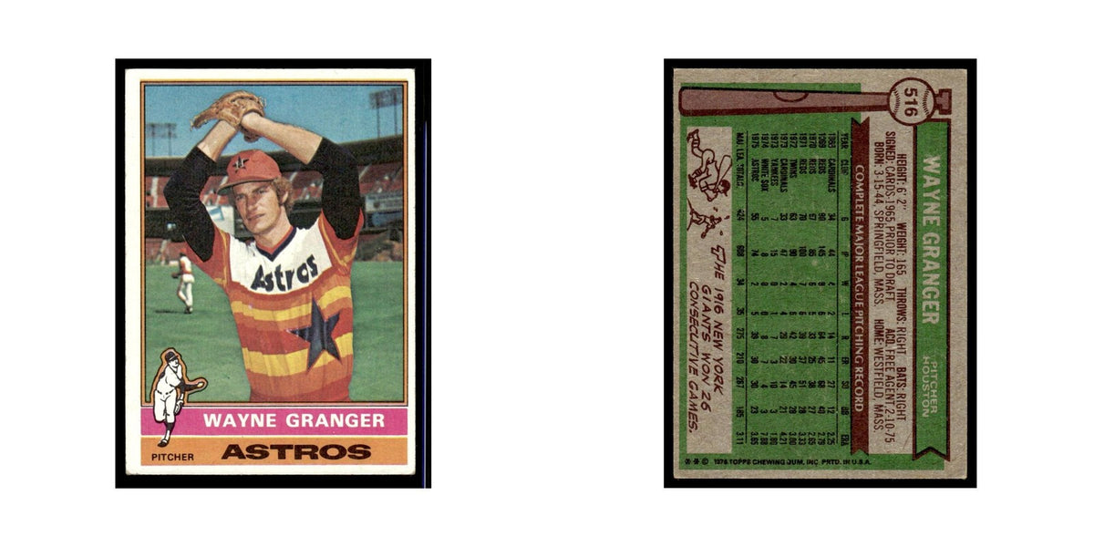 Wayne Granger 1976 Topps #516 Houston Astros Baseball Card EX