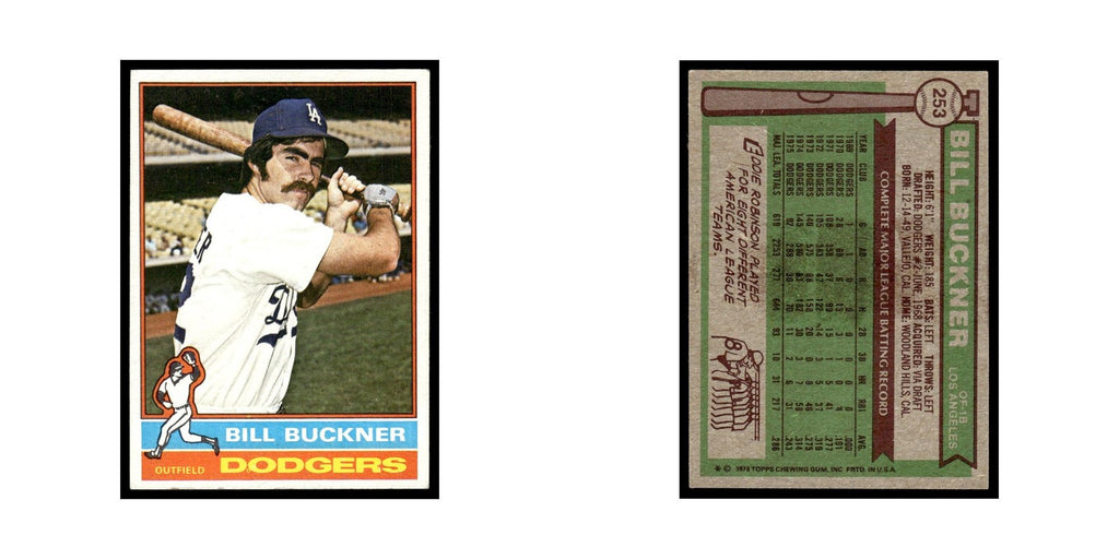 Bill Buckner 1976 Topps #253 Los Angeles Dodgers Baseball Card EX
