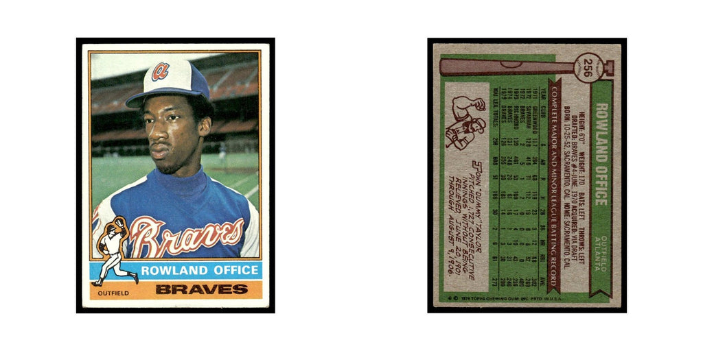 Rowland Office 1976 Topps #256 Atlanta Braves Baseball Card EX