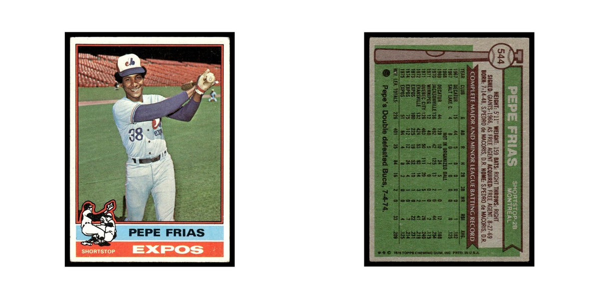 Pepe Frias 1976 Topps #544 Montreal Expos Baseball Card EX