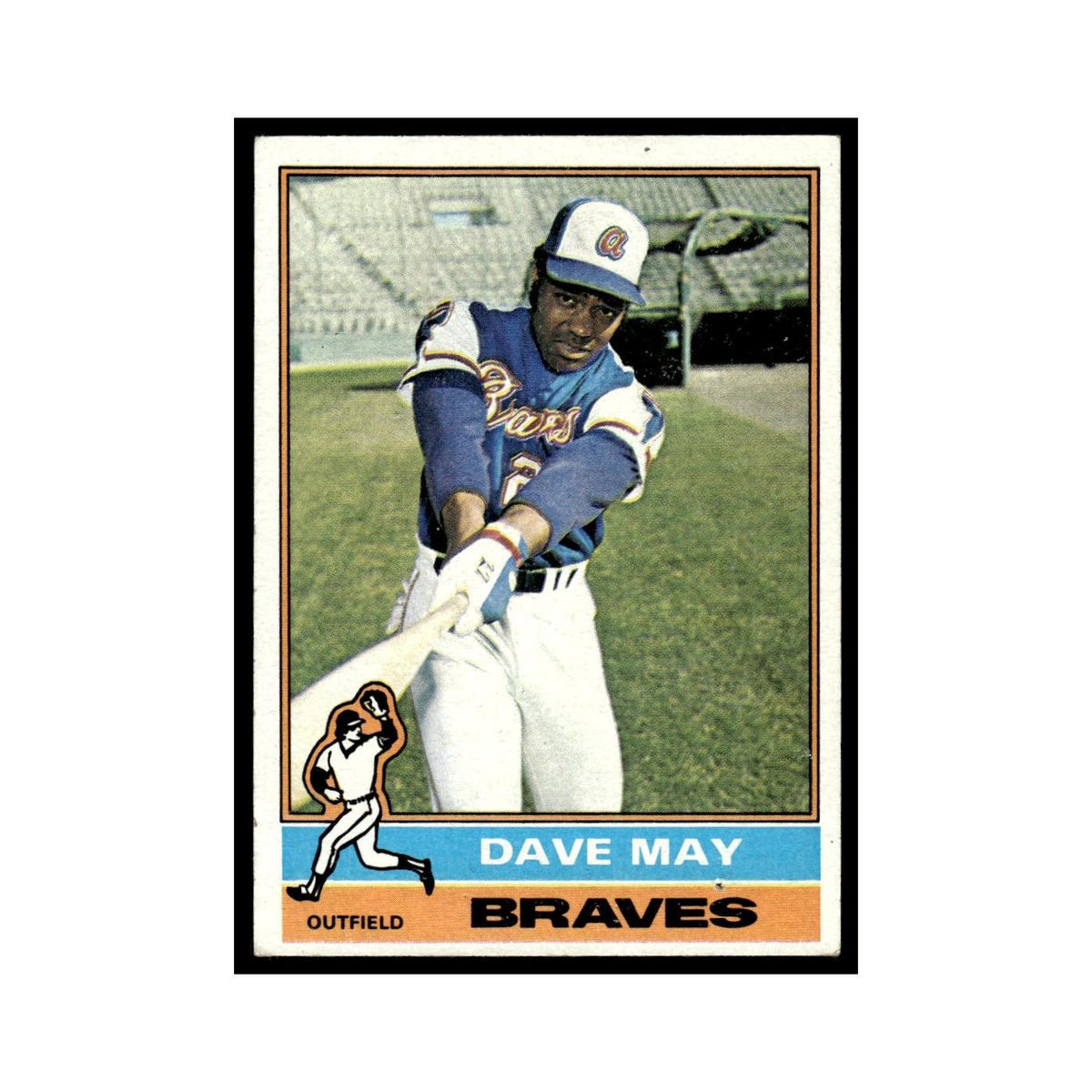 Dave May 1976 Topps #281 Atlanta Braves Baseball Card EX