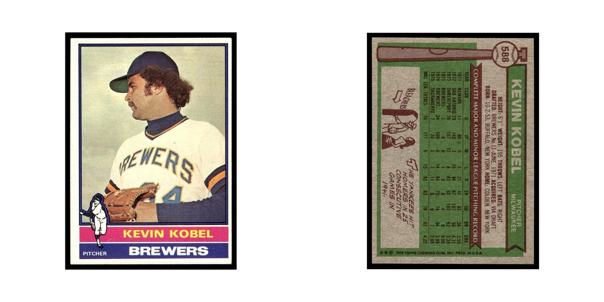 Kevin Kobel 1976 Topps #588 Milwaukee Brewers Baseball Card EX