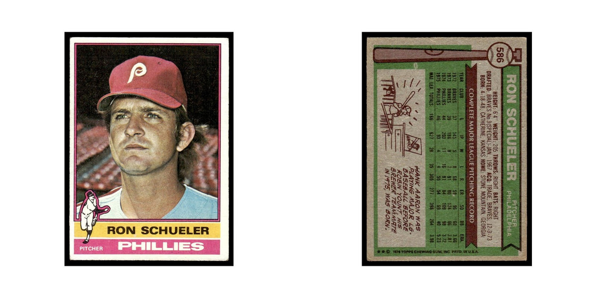 Ron Schueler 1976 Topps #586 Philadelphia Phillies Baseball Card EX