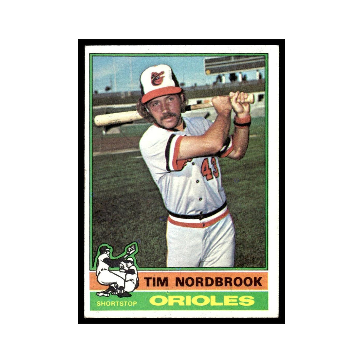Tim Nordbrook Rookie 1976 Topps #252 Baltimore Orioles Baseball Card EX