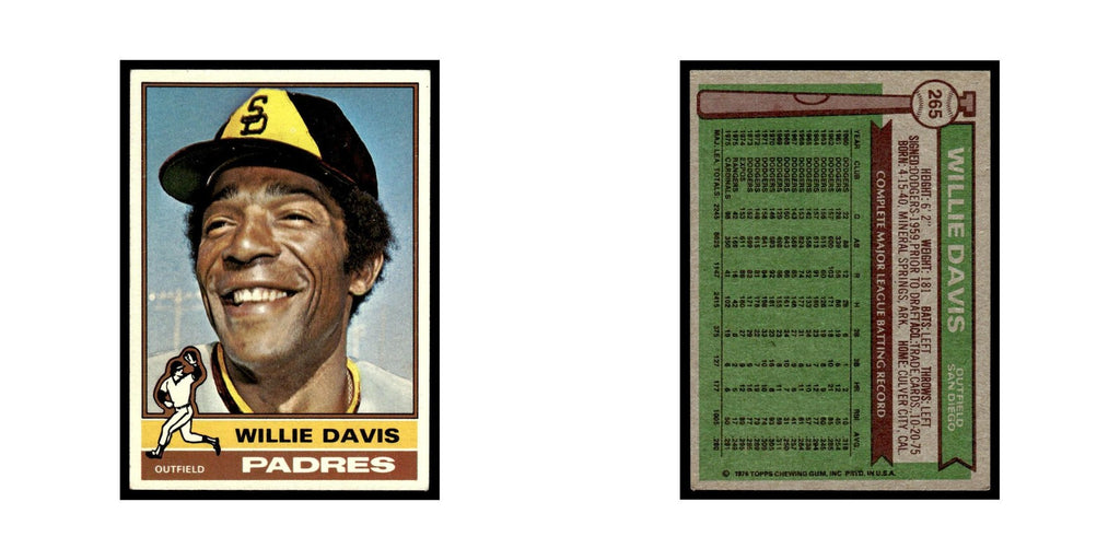 Willie Davis 1976 Topps #265 San Diego Padres Baseball Card EX