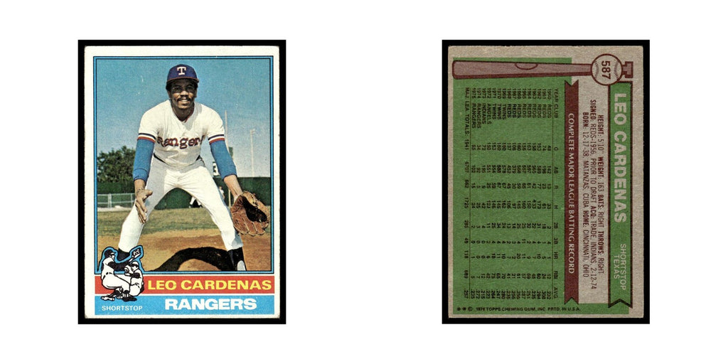 Leo Cardenas 1976 Topps #587 Texas Rangers Baseball Card EX