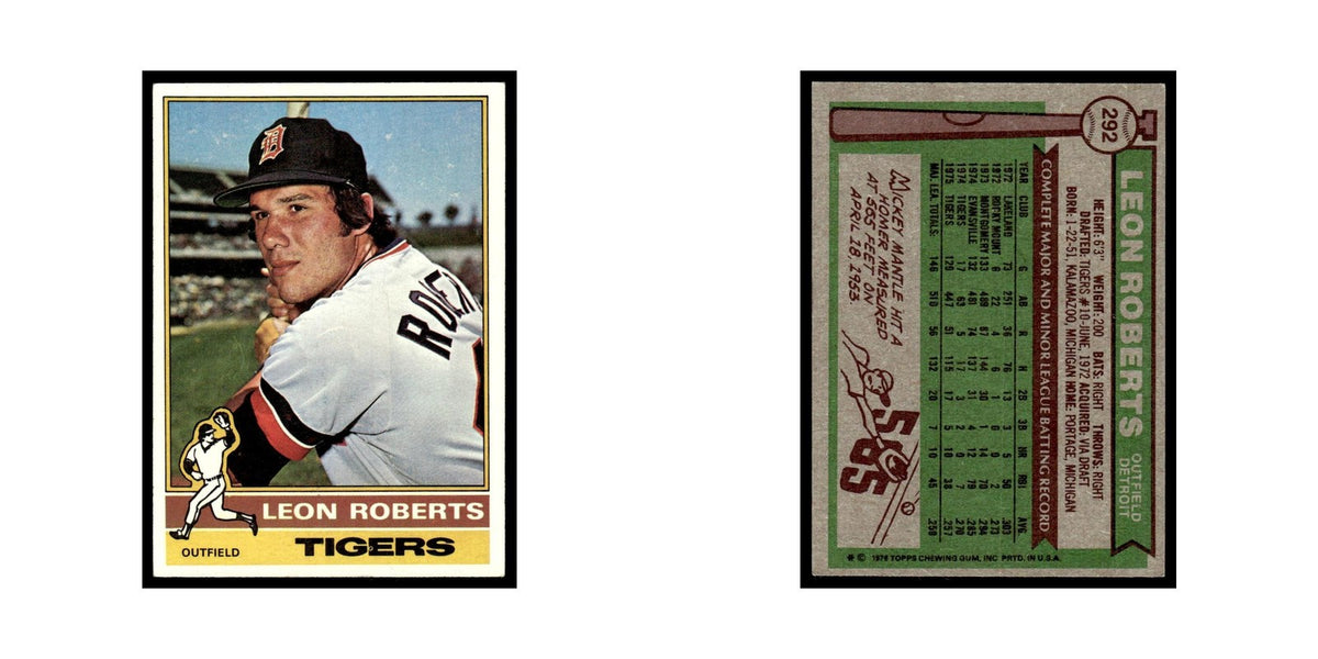 Leon Roberts 1976 Topps #292 Detroit Tigers Baseball Card EX