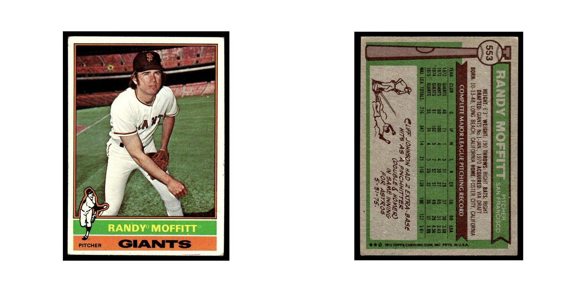 Randy Moffitt 1976 Topps #553 San Francisco Giants Baseball Card EX