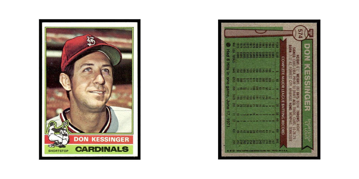 Don Kessinger 1976 Topps #574 St. Louis Cardinals Baseball Card EX