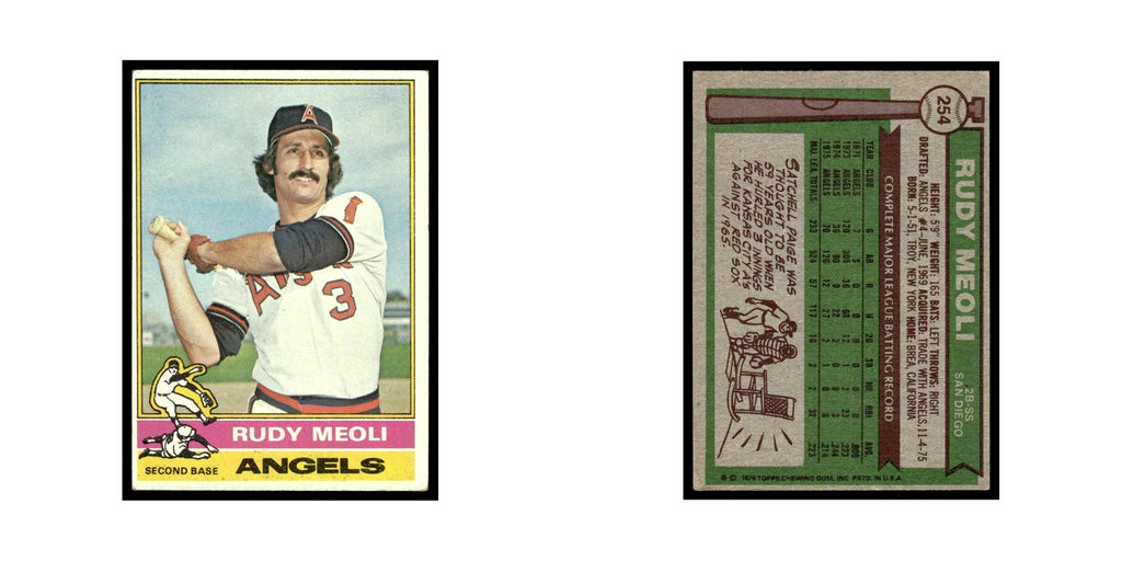 Rudy Meoli 1976 Topps #254 California Angels Baseball Card EX