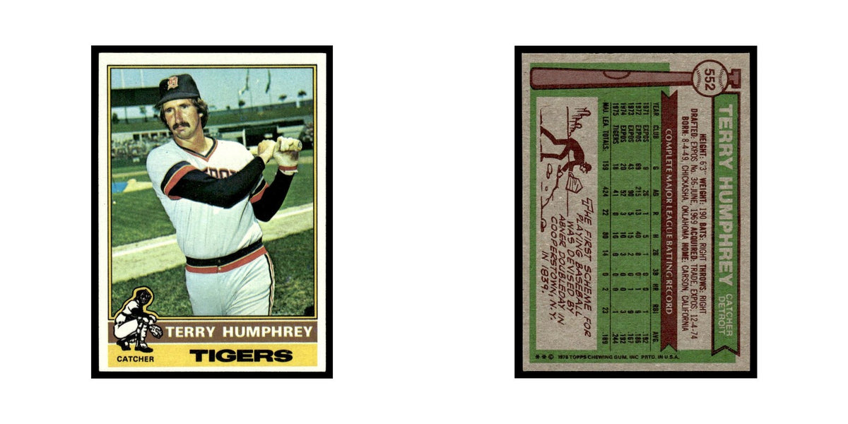 Terry Humphrey 1976 Topps #552 Detroit Tigers Baseball Card EX