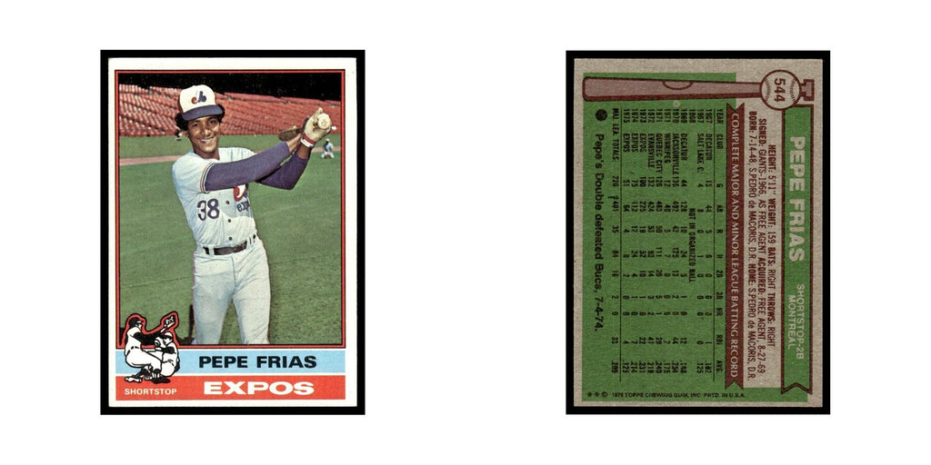 Pepe Frias 1976 Topps #544 Montreal Expos Baseball Card EX