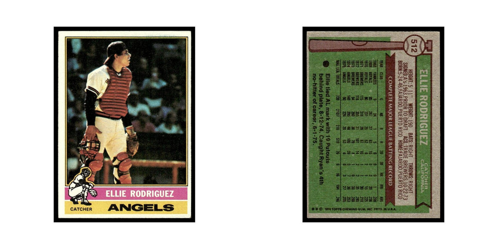 Ellie Rodriguez 1976 Topps #512 California Angels Baseball Card EX