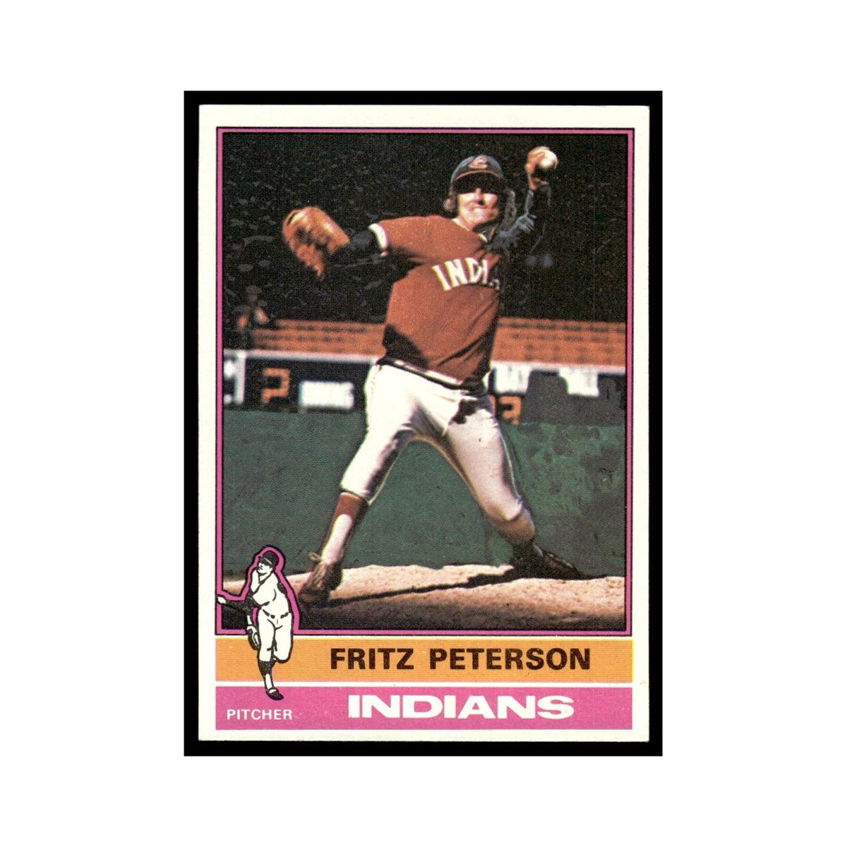 Fritz Peterson 1976 Topps #255 Cleveland Indians Baseball Card EX