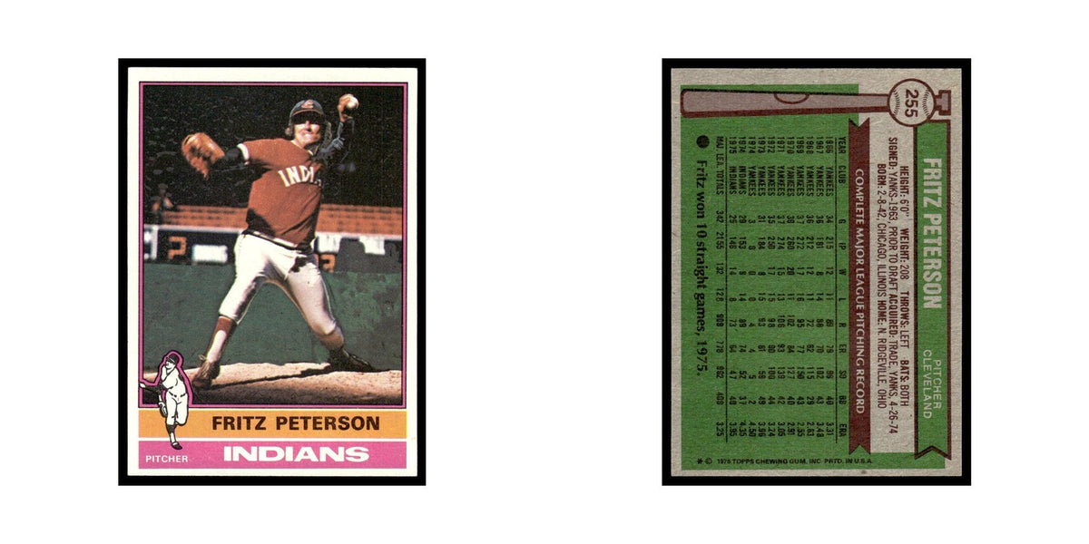 Fritz Peterson 1976 Topps #255 Cleveland Indians Baseball Card EX