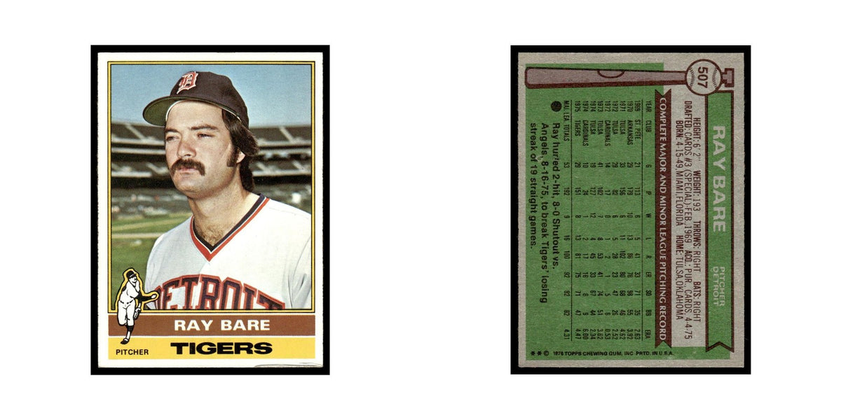 Ray Bare Rookie 1976 Topps #507 Detroit Tigers Baseball Card EX