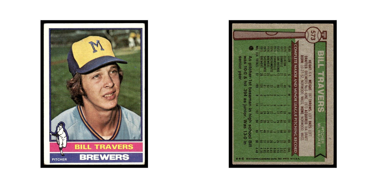 Bill Travers 1976 Topps #573 Milwaukee Brewers Baseball Card EX