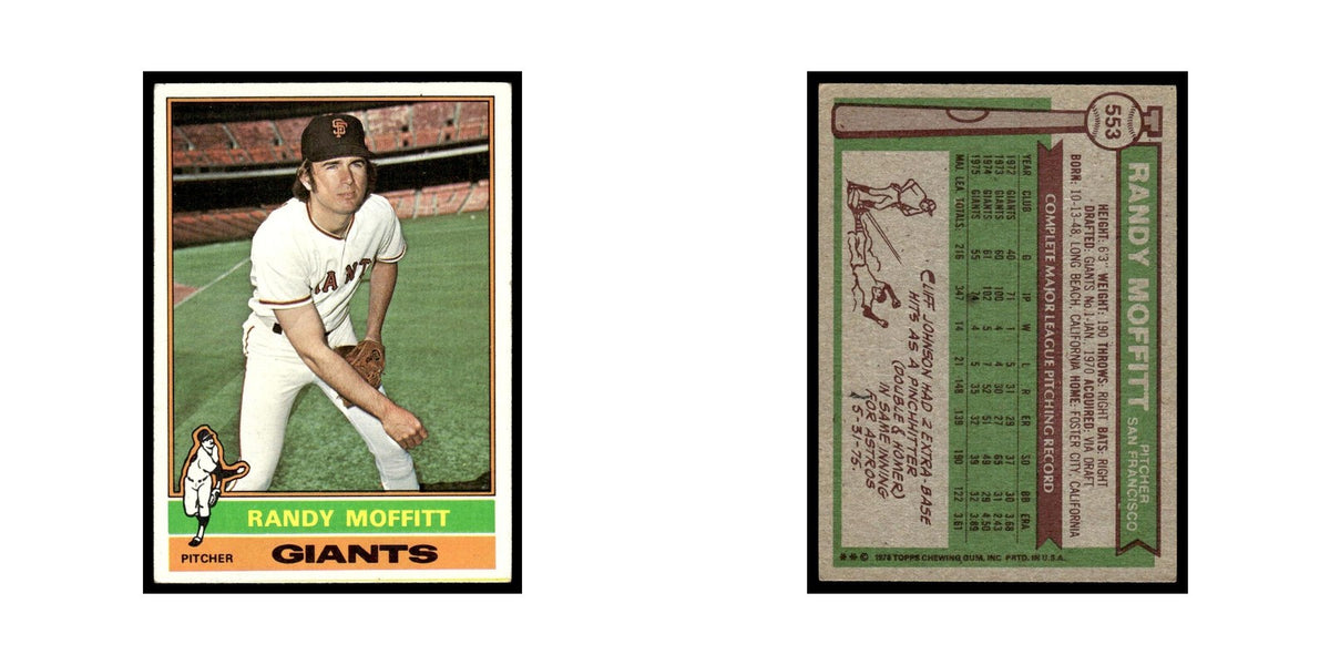 Randy Moffitt 1976 Topps #553 San Francisco Giants Baseball Card EX