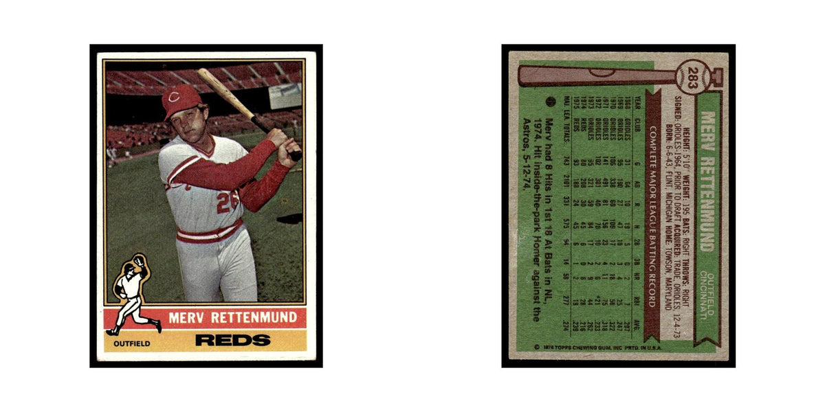 Merv Rettenmund 1976 Topps #283 Cincinnati Reds Baseball Card EX