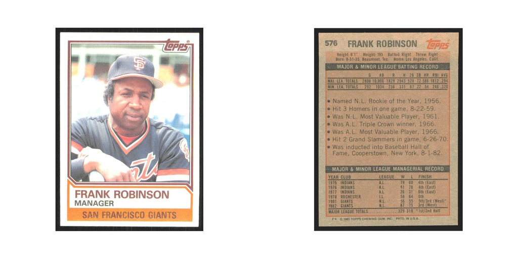 1983 Topps Frank Robinson Giants #576