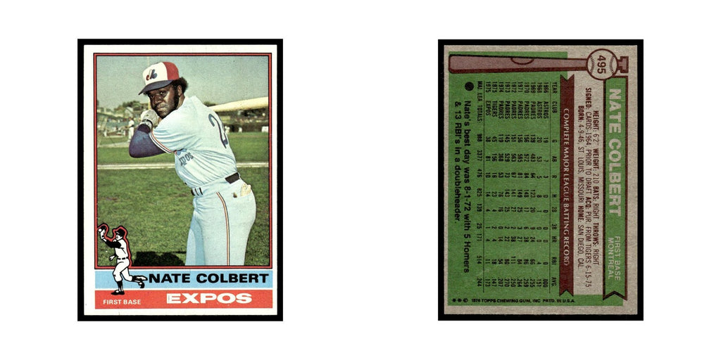 Nate Colbert 1976 Topps #495 Montreal Expos Baseball Card EX