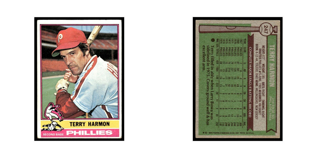 Terry Harmon 1976 Topps #247 Philadelphia Phillies Baseball Card EX