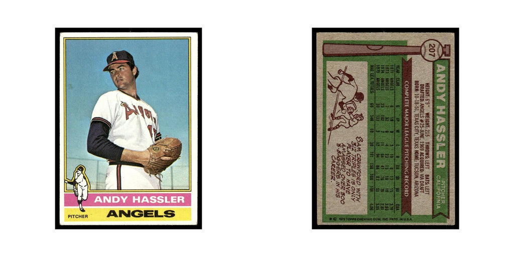 Andy Hassler 1976 Topps #207 California Angels Baseball Card EX