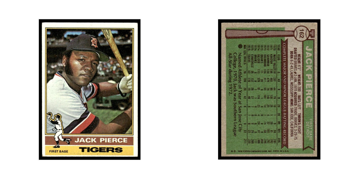Jack Pierce 1976 Topps #162 Detroit Tigers Baseball Card EX