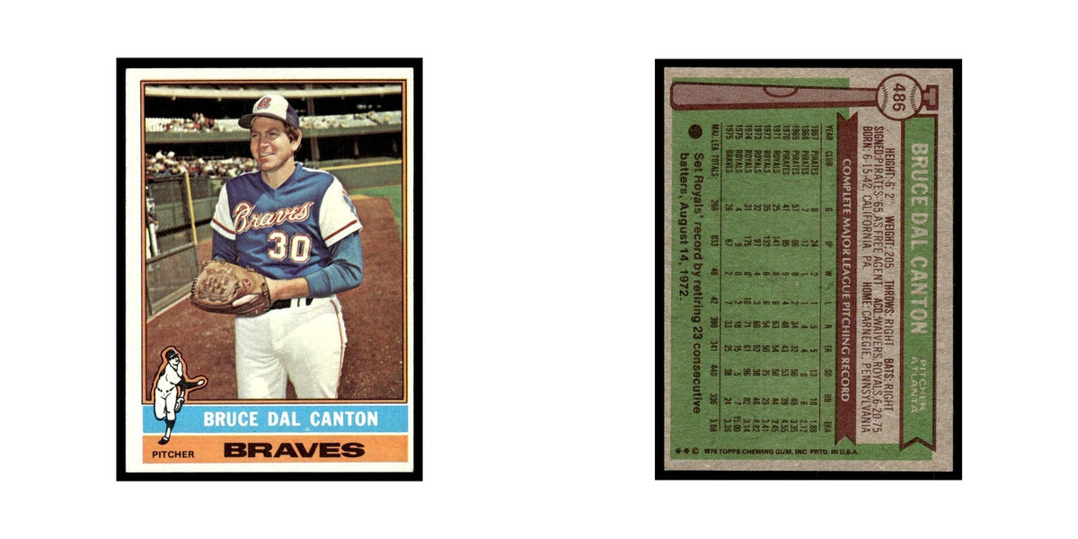 Bruce Dal Canton 1976 Topps #486 Atlanta Braves Baseball Card EX