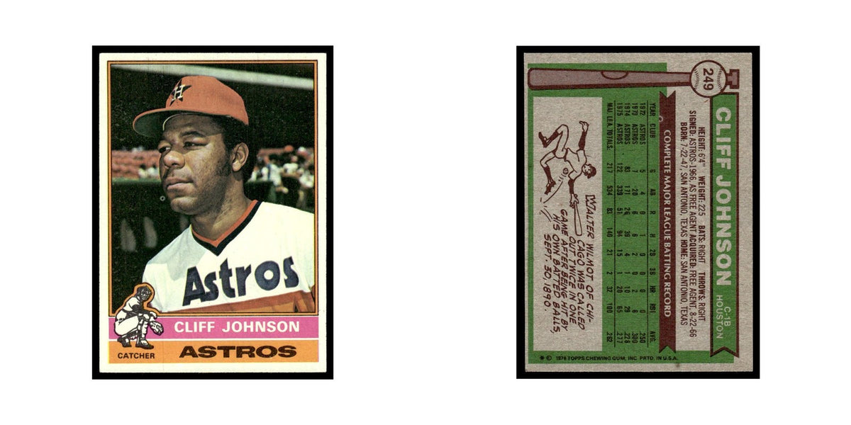 Cliff Johnson 1976 Topps #249 Houston Astros Baseball Card EX