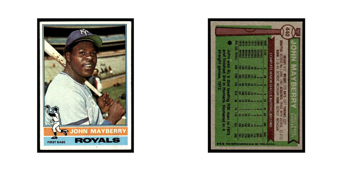 John Mayberry 1976 Topps #440 Kansas City Royals Baseball Card EX
