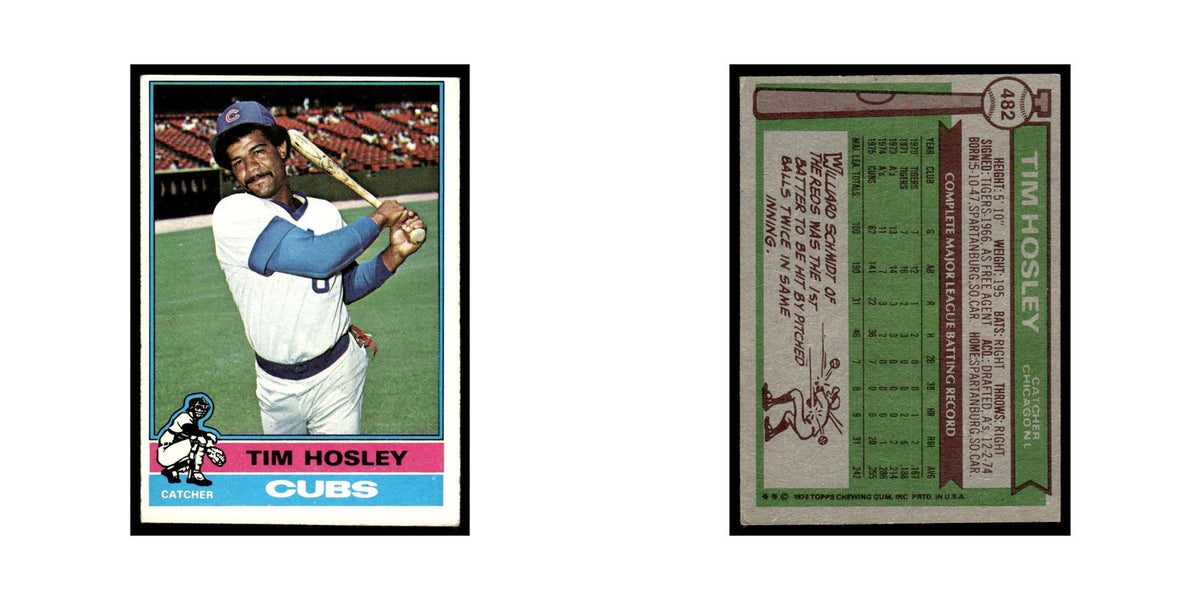 Tim Hosley 1976 Topps #482 Chicago Cubs Baseball Card EX