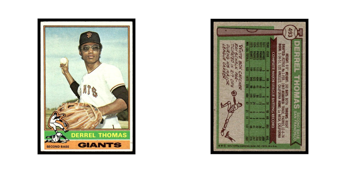 Derrel Thomas 1976 Topps #493 San Francisco Giants Baseball Card EX