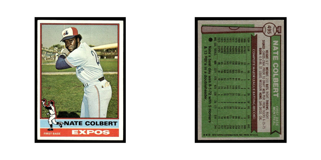 Nate Colbert 1976 Topps #495 Montreal Expos Baseball Card EX