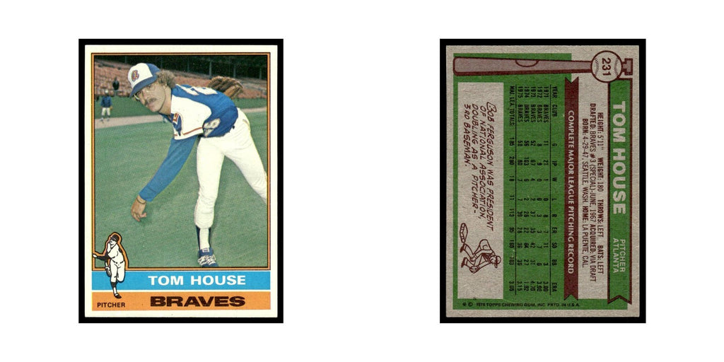 Tom House 1976 Topps #231 Atlanta Braves Baseball Card EX