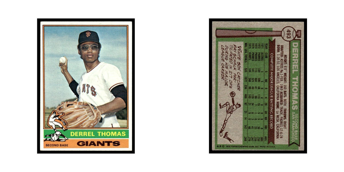 Derrel Thomas 1976 Topps #493 San Francisco Giants Baseball Card EX