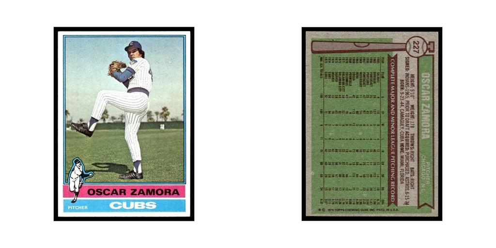 Oscar Zamora 1976 Topps #227 Chicago Cubs Baseball Card EX
