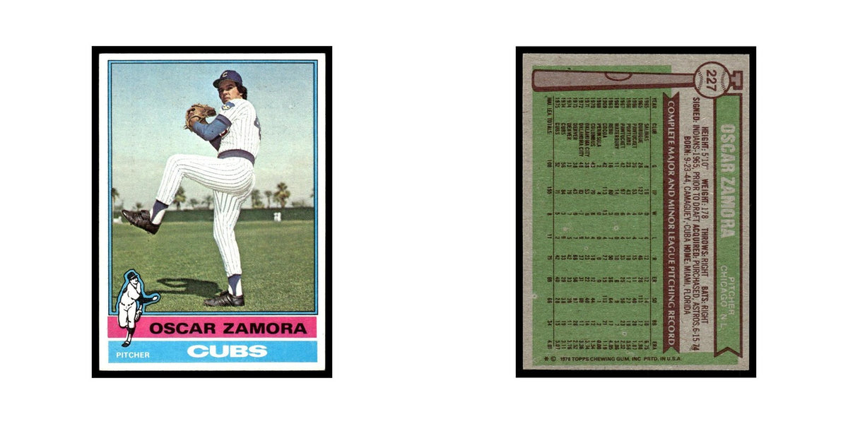 Oscar Zamora 1976 Topps #227 Chicago Cubs Baseball Card EX
