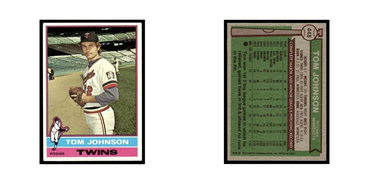 Tom Johnson 1976 Topps #448 Minnesota Twins Baseball Card EX