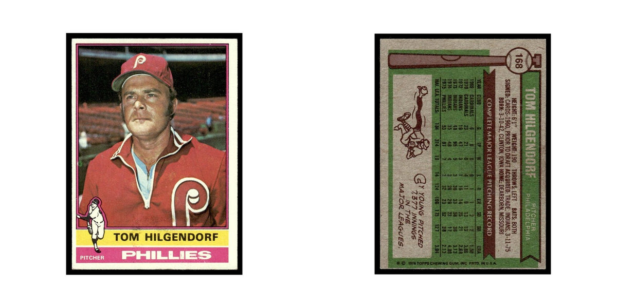 Tom Hilgendorf 1976 Topps #168 Philadelphia Phillies Baseball Card EX