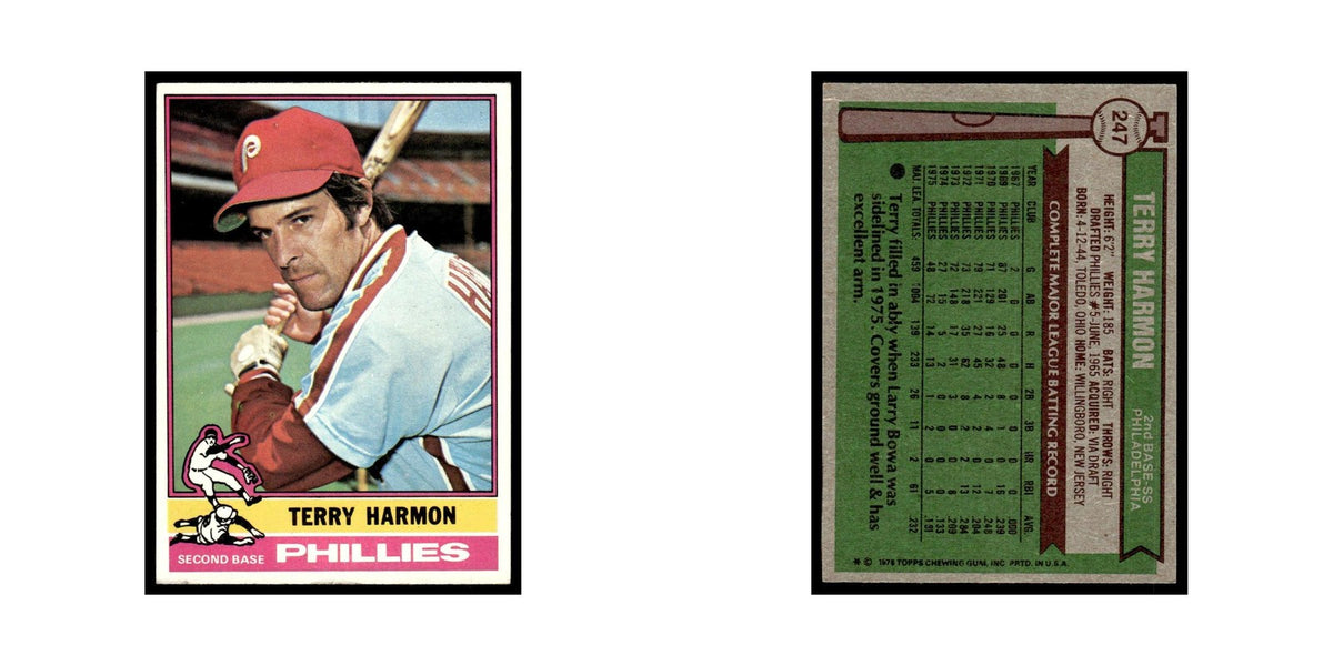 Terry Harmon 1976 Topps #247 Philadelphia Phillies Baseball Card EX