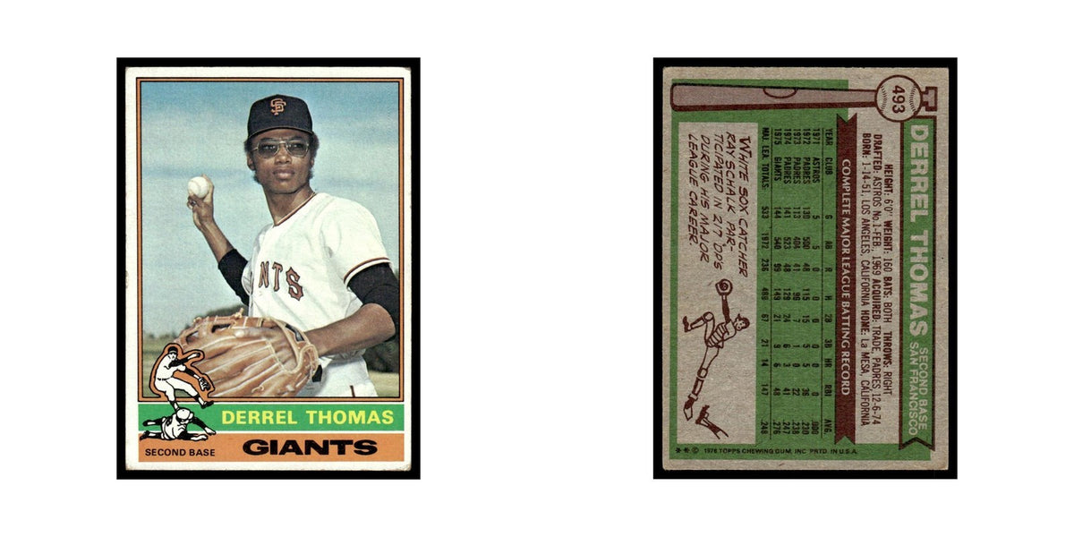 Derrel Thomas 1976 Topps #493 San Francisco Giants Baseball Card EX