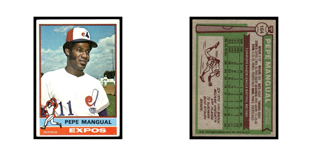 Pepe Mangual 1976 Topps #164 Montreal Expos Baseball Card EX