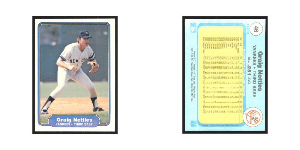 1982 Fleer Graig Nettles Yankees #46