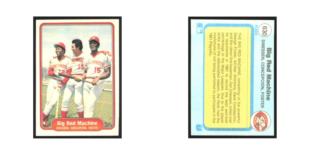 1982 Fleer Dan Driessen/Dave Concepcion/George Foster #630