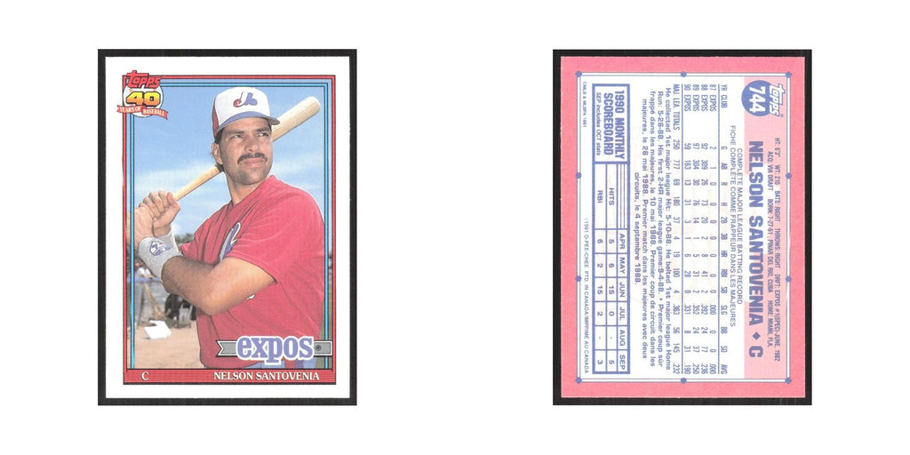 1991 O-Pee-Chee Nelson Santovenia Montreal Expos #744